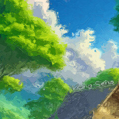 Various oil paintings, flowers, chrysanthemums, butterflies, lakes, grasshoppers, plum blossoms, landscapes, streams, figures, forests, horses, bees