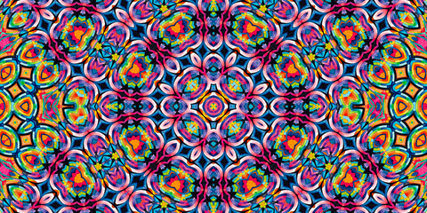 Bright multicolor background with colorful abstract kaleidoscopic pattern