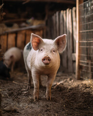 Pig in Farmyard Natural Light