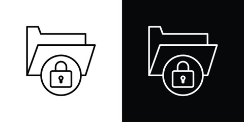 Folder security icon. editable stroke web icons