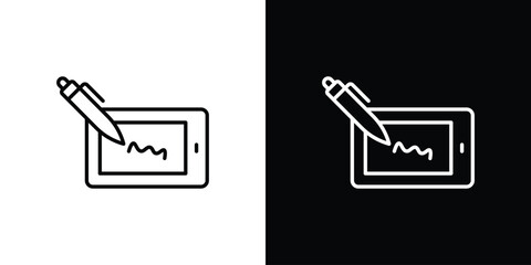Electronic signature icon. editable stroke web icons