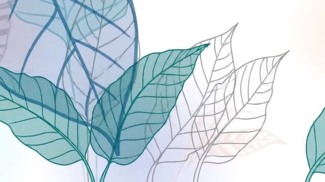 Animated Leafy Botanical Background: Elegant, Abstract, and Serene Nature.