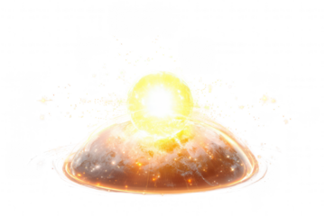 Celestial explosion, a sun-like object impacting a planet