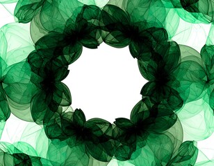Abstract floral frame in shades of green