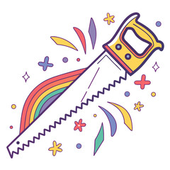 Obraz premium vector illustration of a hand saw