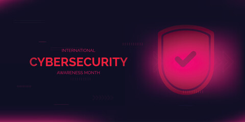 International cyber security awareness month is observed. flat design Cyber security banner Modern gradient color