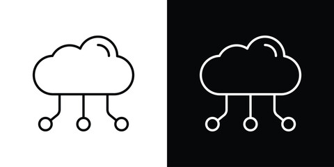 Cloud computing icon. editable stroke web icons