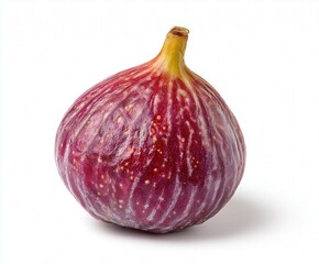 Fototapeta premium Fresh Figs Still Life on White Background, Purple-Green Skin with Bloom and Star Cut Section, Premium Mediterranean Salad Ingredient