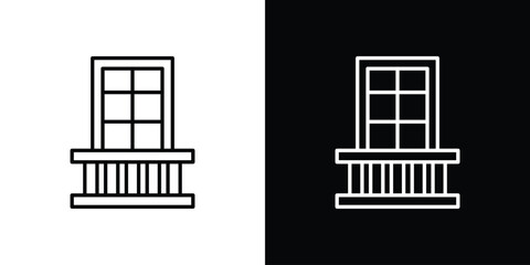 Balcony icon. editable stroke web icons