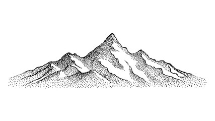 Mountain range illustration peak landscape drawing scenic alps summit nature adventure travel design vector art