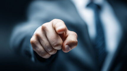 Hand pointing on background symbolizing concepts of business and gesture. Pointing hand, touch, background. 