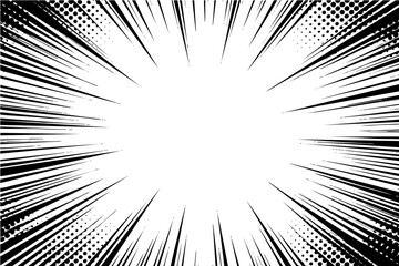 Background manga speed lines comic zoom effect radial motion anime action ray burst vector graphic illustration