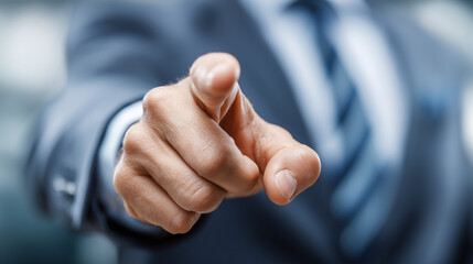 Hand pointing on background symbolizing concepts of business and gesture. Pointing hand, touch, background. 