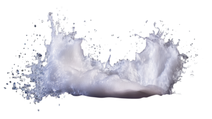 Water splash against a transparent background during daytime activity