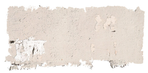 Isolated wall fragment with damaged paint and cracks transparent background PNG for design