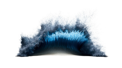 Dynamic ocean wave crashing with foam and spray