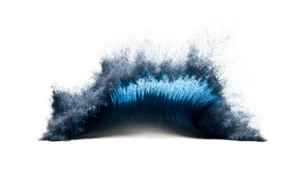 Dynamic ocean wave crashing with foam and spray