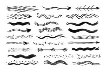 Collection of textured, wavy graphic elements