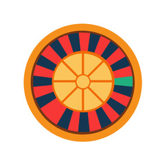 Obraz premium Colorful roulette wheel icon in flat design style 