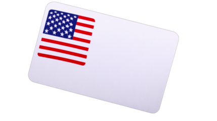 American flag design on a blank card with transparent background