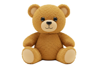 Isolated Adorable Fluffy Brown Teddy Bear, a Classic and Cuddly Children's Toy
