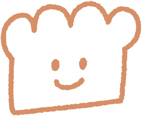 Cute Bread Line Illustration