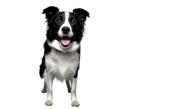 Happy border collie standing on transparent background