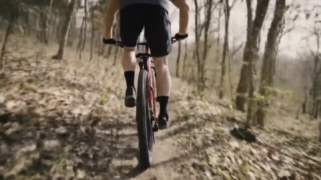 Mountain Biking Through Forest Trail &ndash; POV Adventure Ride