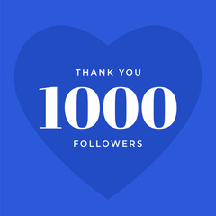 Thank you 1000 followers vector post design