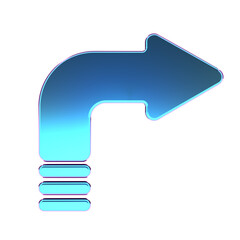 Directional Arrow: A polished, modern arrow with a sleek, curved design pointing towards the right, exuding a sense of direction and guidance.