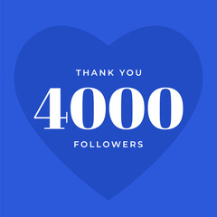 Thank you 4000 followers vector post design