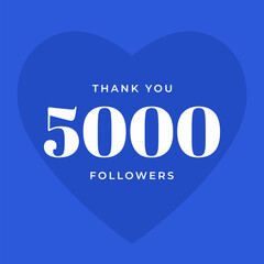 Thank you 5000 followers vector post design