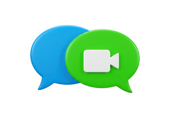 Isolated Video Call Chat Bubbles, Communication and Online Meeting Concept