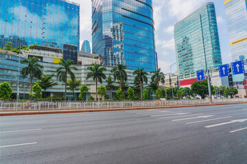 Skyline of Modern Urban Architecture and Street View of Commercial Streets in Guangzhou, Guangdong...