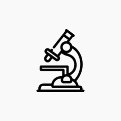 Simple Black Line Art Illustration of a Microscope 1.