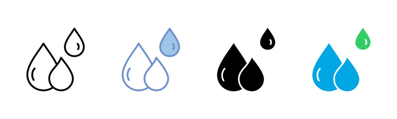 Water icon sheet multiple style collection
