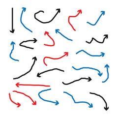 Hand drawn arrow mark icons vector