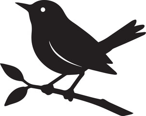 Obraz premium Silhouette of a Bird Perched Peacefully on a Branch a Simple and Elegant Nature Inspired Design