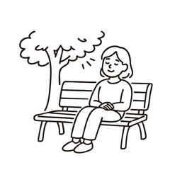 Heatstroke Park Bench Rest, minimal line art illustration