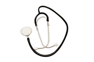 Black stethoscope isolated on white background