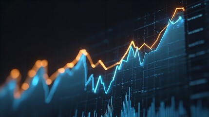 Rising fortunes illustrated by an ascending financial chart symbolizing market growth and investment opportunities with