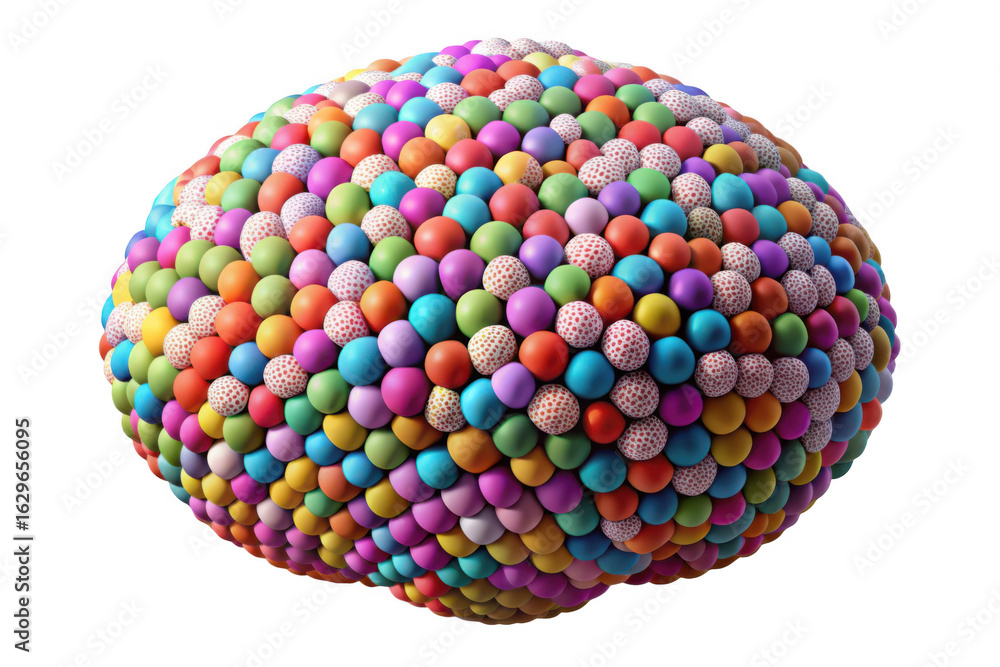 Poster 3d colorful spheres orb abstract pattern isolated on transparent background