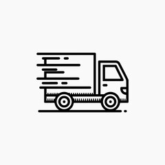 Stylized Delivery Truck Icon Depicting Speed and Efficient Transportation.