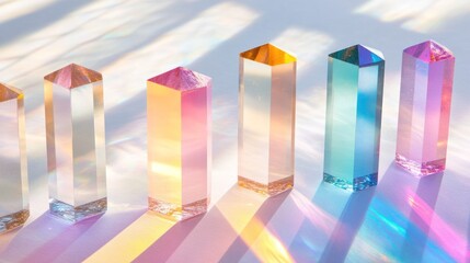 Prismatic columns of translucent color
