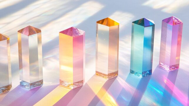 Prismatic columns of translucent color