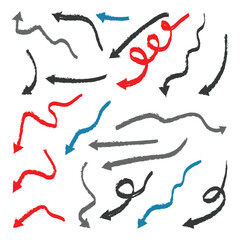 Hand drawn arrow mark icons vector