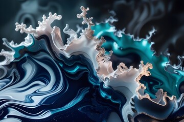 Abstract Ocean-Inspired Digital Sculpture