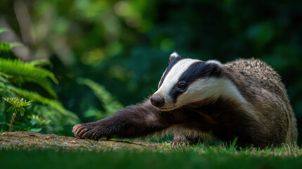 Badger Stretching in Natural Light