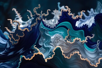 Vibrant Abstract Fluid Wave Composition