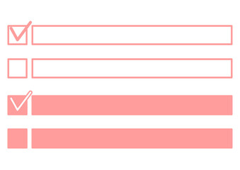 ピンク色のチェックボックスのある見出しフレームセット